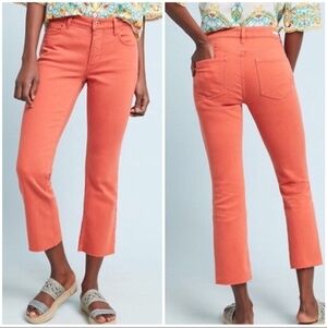 Pilcro & the Letterpress x Anthro High Rise Crop Bootcut Jeans, Size 29, Orange